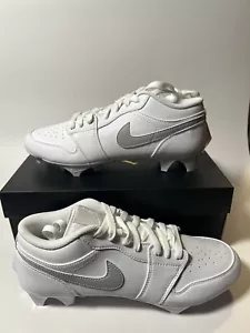 Nike Air Jordan 1 Low TD White Grey Football Cleats FJ6245-101 Men's Size 12.5 - Picture 1 of 7