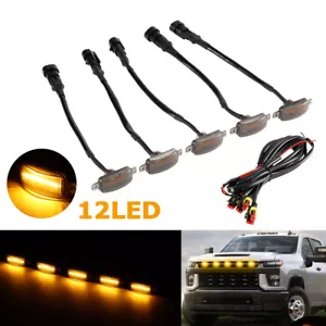 5pcs Smoked Lens Grille Hood LED Marker Running Lights For Toyota 4Runner 20-22 - Foto 1 di 12