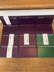 Lot of 12 S US Mint Proof  Coin Sets in Boxes, See Description For Years