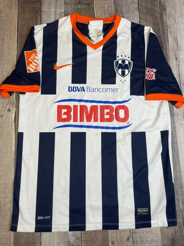 Nike Men M Soccer Jersey Football Monterrey Striped Blue 2013 Rayados Cover