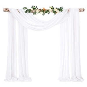 Wedding Arch Draping Fabric1 Panel 28" x20ft White Wedding Arch Drapes for Ce... - Picture 1 of 8