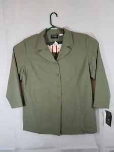 Ladies Time Zone NYC career blazer  Style Print  Size 22w green long sleeve - Picture 1 of 11