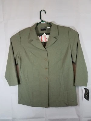 Ladies Time Zone NYC career blazer  Style Print  Size 22w green long sleeve - Image 1 of 4