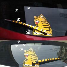 3D Reflective Cat Moving Tail Paws Car Wiper Sticker Windshield Waterproof Funny
