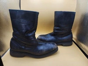 VTG Field & Stream Black Leather Insulated Boots Zip Side Almond Toe Men Sz 10EE - Picture 1 of 11