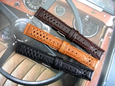 Buffalo calf GT Rally Sport racing Perfed multi hole watch band strap IW SUISSE - Image 1 of 4