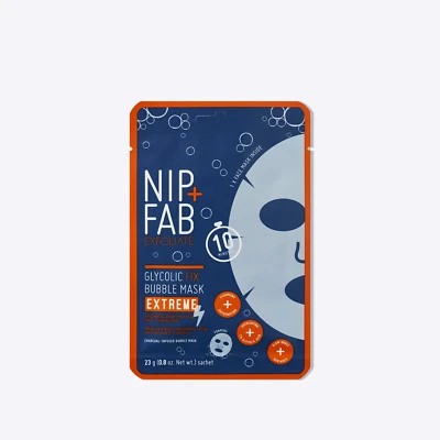 4 x Nip + Fab Exfoliate Glycolic Fix bubble face mask - Image 1 of 3