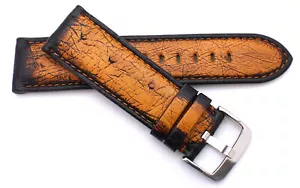 Uhrenarmband 24mm /22 echt Strauß braun kompatibel Panerai Schließe made Germany - Picture 1 of 3