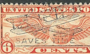 Nice Biplane Fancy Cancel 6 Cent Airmail US 88F64 - Picture 1 of 2