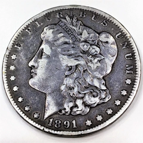 1891-CC Morgan Silver Dollar Beautiful Coin Rare Date Cover