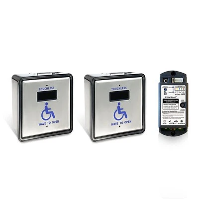 Interruptor sensor abridor de puerta inalámbrico para discapacitados onda sin contacto para abrir, cuadrado de 4,5 pulgadas Foto 1 de 4