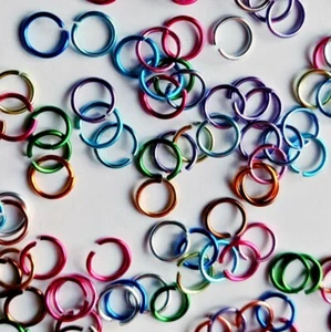 Color Mix Aluminum Jump Rings 6mm 8mm 10mm ~ 10 gram bags (150 - 400 pcs) - Picture 1 of 23