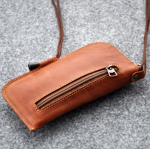 Case for iPhone 13 12 mini SE2 8 7, zipper closure pouch with neck strap - Picture 1 of 5