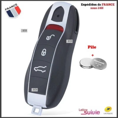 STBRAI Télécommande coque de clé 3 boutons Porsche Cayenne Panamera Macan 911