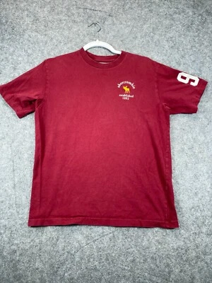 Abercrombie Kids 1892 T Shirt Youth Teen XL Red Wine Moose Logo 92 Crew Cotton - Image 1 of 4