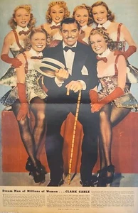 Póster plegable central Clark Gable Idiot's Delight película niñas impresión vintage 1939 - Imagen 1 de 10