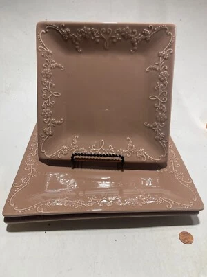 Lot Of 4! HausenWare 9" + 11.25" Salad Plates Pale Pink - Image 1 of 3