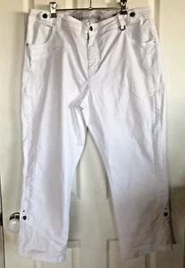 Verge Trader Womens Sadie 3/4 Pants Size 16 White Adjustable Front Pockets Snap - Picture 1 of 19