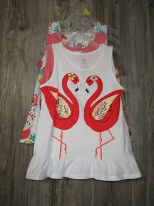365 Kids NWT Flamingos Fruit Tropical Tank Tops Size 7 Set of 3 - Picture 1 of 10