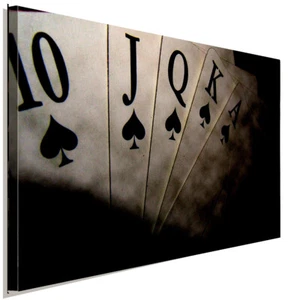 Karten Schwarz Weiss Leinwandbild AK ART Kunstdruck Wandbild Wanddeko Mehrfarbig - Bild 1 von 5