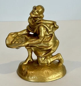 Vtg Atlantic Mold Christmas Nativity Ceramic Replacement Shepard Gold Figurine - Picture 1 of 7