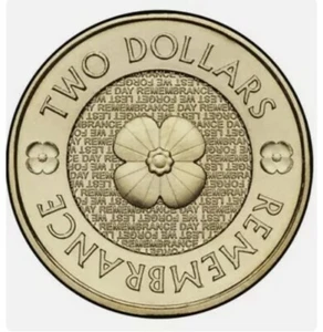 Amapola de Oro 2012 Día del Recuerdo No Olvidemos Moneda de $2 Dos Dólares Australia CIRC - Imagen 1 de 13