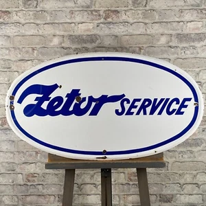 ZETOR Enamel Sign 35.1x19.5" (90x50cm) Rare Original Tractor Service Garage Sign - Picture 1 of 19