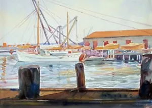 Henri Pierre Portier (1914-1977) Listed Canadian Artist Maritime Watercolor - Picture 1 of 3