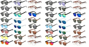 48 PCS SALE SUNGLASSES WHOLESALE HALF FRAME ASSORTED COLORS MIRROR , TINTED LEN - Picture 1 of 15
