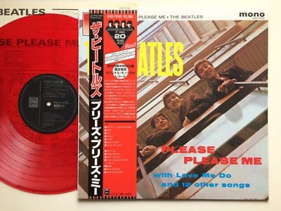 The Beatles "PLEASE PLEASE ME" w/OBI 1986 UK CUTTING JAPAN LIMITED MONO  RED LP - Image 1 of 4