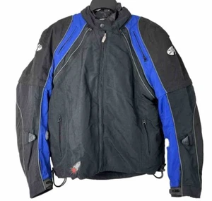 Joe Rocket Padded Motorcycle Jacket Men’s Size M Black/Blue Padded Armor - Picture 1 of 11