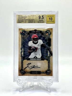 2022 5 Card Draw Crystal Holo Foil - 1/1 Zonovan Knight Rookie Auto RC - Image 1 of 3