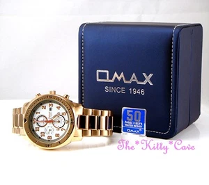 OMAX Waterproof Hattori Seiko Movt Rose Gold Plate 5BAR Chronograph Watch XT9003 - Picture 1 of 12