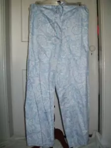 898311 CHAPS BLUE WHITE PAISLEY PAJAMA DRAWSTRING LARGE - Picture 1 of 1