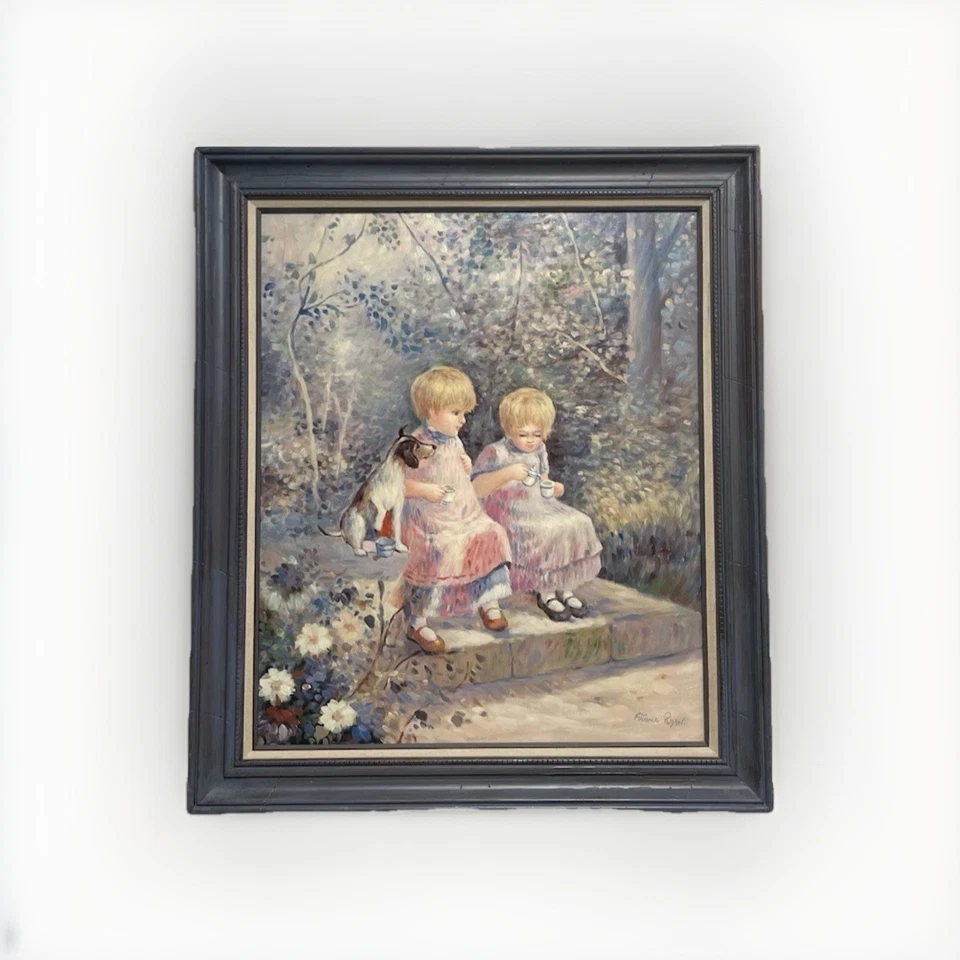 Vintage impressionista americano "Duas Crianças" por Frank Ryan - Imagem 1 de 4