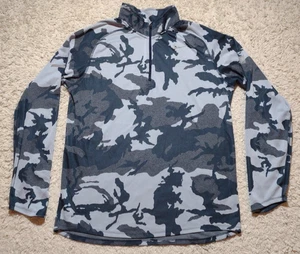Nike Pullover para Correr Para Hombre L Azul Camuflaje Dri Fit 1/4 Cremallera Gimnasio Entrenamiento Reflectante - Imagen 1 de 14