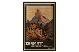 Blechschild Reise 20x30 cm Zermatt Matterhorn Schweiz 4505 m Deko Schild - Bild 1 von 5