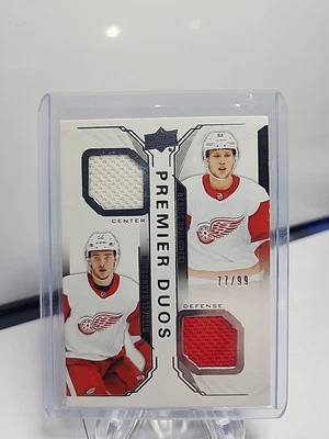 2018-19 Upper Deck Premier Duos /99 Michael Rasmussen Dennis Cholowski Rookie RC - Image 1 of 3