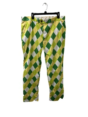 Pantalones de golf Loudmouth Oregon Ducks Argyle verde amarillo para hombre talla 40x32 TOTALMENTE NUEVOS Foto 1 de 4
