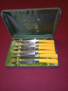 Sheffield Peeredge Knives Set Forever Sharp Regent 6 Bakelite Stainless - Picture 1 of 4