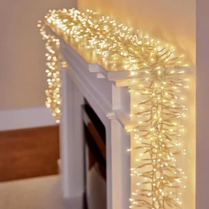 Xmas Lights 720 LED Warm White Cluster 9.3M Clear Cable Timer Christmas Decor - Picture 1 of 5