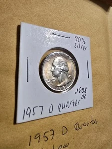 1957 D Washington Quarters 90 Percent Silver Tonned 🌈🌈 - Picture 1 of 8