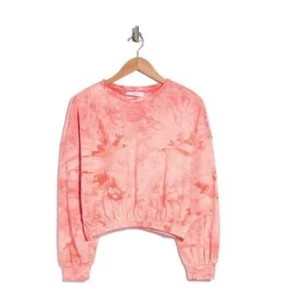 Elodie Damen Batik elastischer Saum Sweatshirt in Rosa Koralle Batik X-Small - Bild 1 von 2