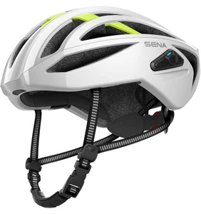 Casco de ciclismo Sena R2 EVO inteligente Bluetooth malla intercomunicador blanco amarillo GRANDE - Imagen 1 de 14