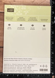 Season Of Style Designer Series Paper Stack 48 Sheets 132181 Stampin Up! HOLIDAY - Picture 1 of 4