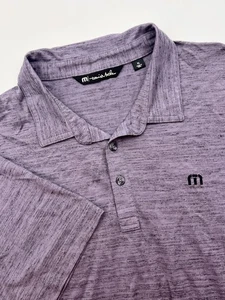 Travis Mathew Shirt Mens XL Purple Black Polo Golf Activewear Athleisure Stretch - Picture 1 of 9