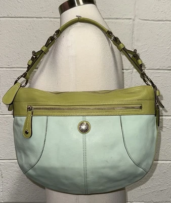 Bolso Cartera de Hombro Coach Hobo Soho 2010 Cuero Espuma de Mar Verde F14886 Foto 1 de 4