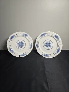 2 Mayhill Federalist Ironstone 4230 Plate White Blue Floral - Picture 1 of 4