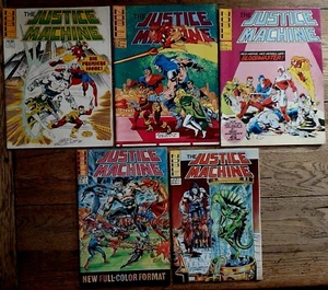 The Justice Machine #1-5 1981 Noble Comics/firmato 2x MIKE GUSTOVICH + blu cobalto - Foto 1 di 24