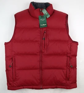 NEW! L. L. Bean 2010 Men’s Goose Down Vest Mountain Red Sz LARGE - Picture 1 of 7